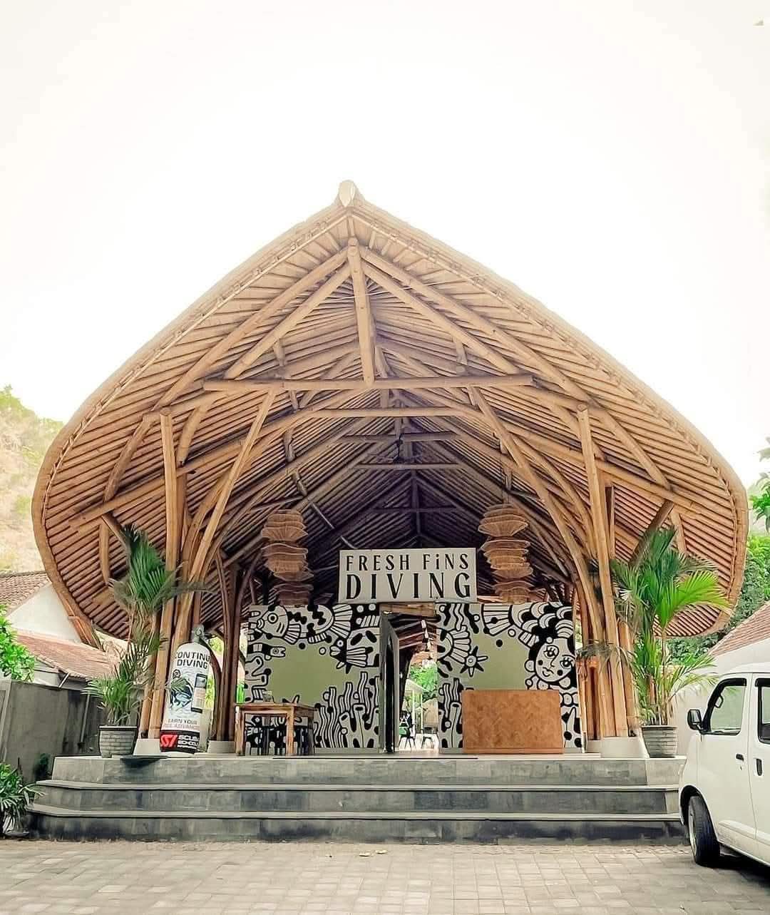 Large bamboo reception structure