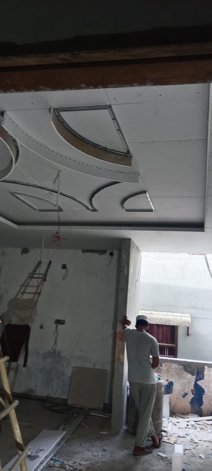 Gypsum ceiling installation project