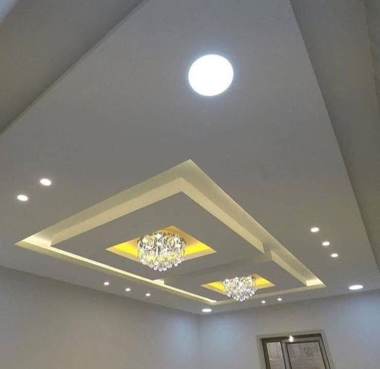 Modern layered gypsum ceiling